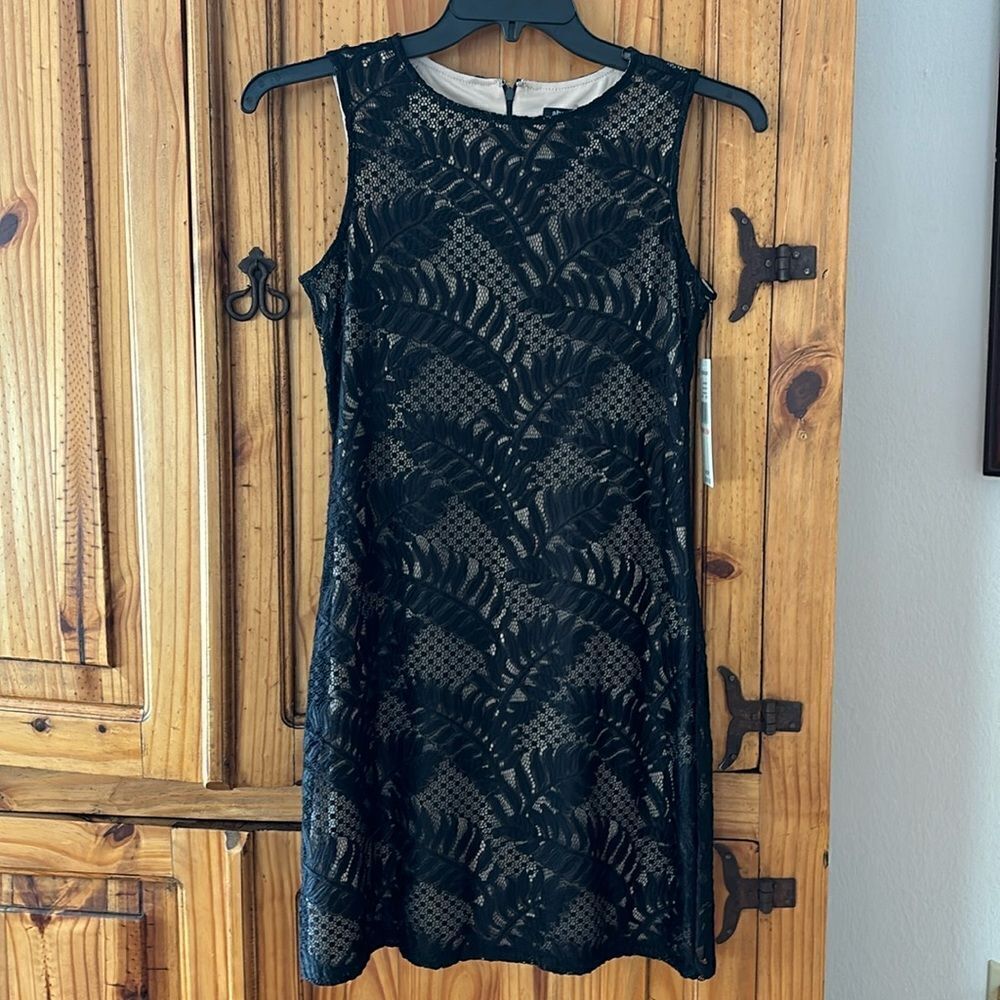 NWT Sharagano Black Lace Dress